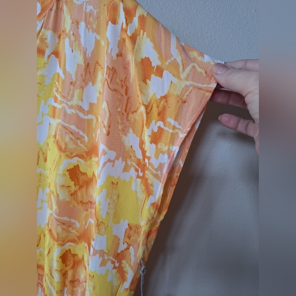 NWT Tart Kallie Sunset Ruffled Smocked Yellow/Orange Mini Dress Womens Size M - Picture 4 of 8